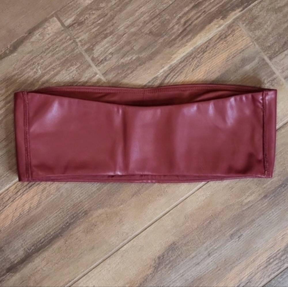 XS/S Free People Intimately Faux Leather Bandeau Bra Top - Picture 5 of 13